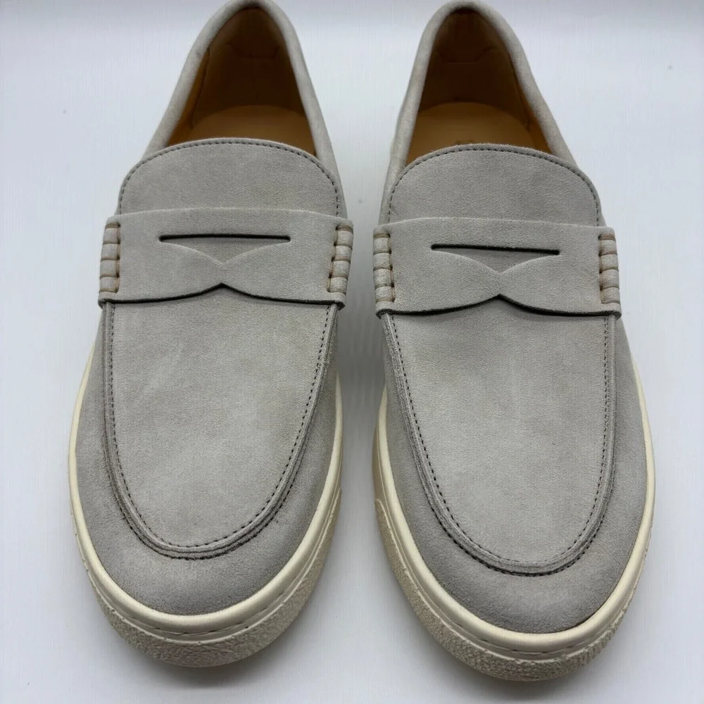 Brunello Cucinelli Penny Loafer‎ Sneaker Suede Gray EU 41 US 8 Made Italy
